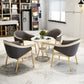 Contemporary Round Dining Table Set 1/2/5 Pcs Stone Top Dinette Set for Home 5 Pieces: Table, 4 Grey Chairs Clearhalo 'Dining Room Sets' 'Dining Tables & Seating' 'dining_room_set' 'furn' 'furn_dining_room_set' 'Furniture' 'Kitchen & Dining Furniture' 6986180