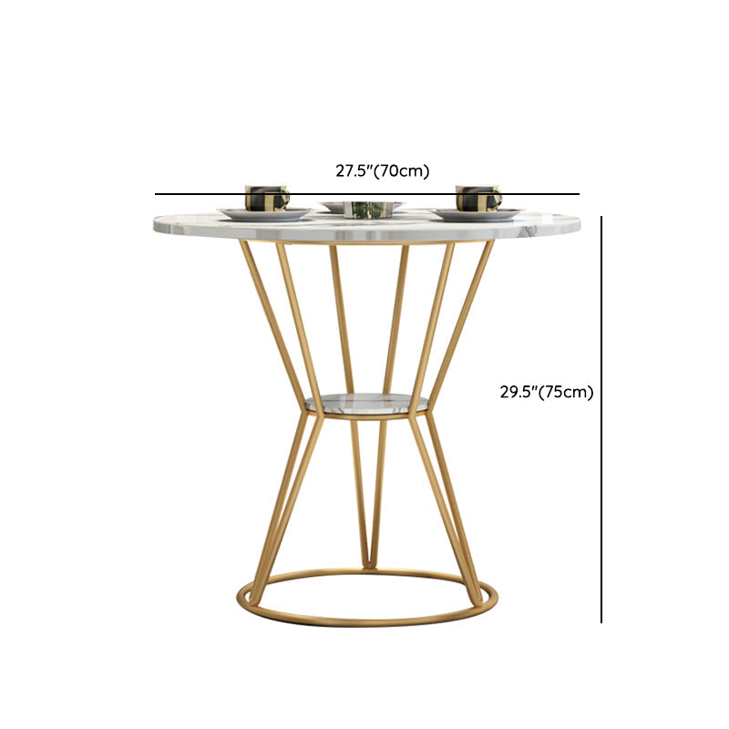 Contemporary Round Dining Table Set 1/2/5 Pcs Stone Top Dinette Set for Home Clearhalo 'Dining Room Sets' 'Dining Tables & Seating' 'dining_room_set' 'furn' 'furn_dining_room_set' 'Furniture' 'Kitchen & Dining Furniture' 6986189
