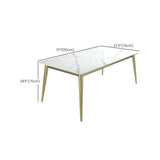 Moderne Rechteckstein -Esstisch 1/2/5 Stück Essset für Esszimmer