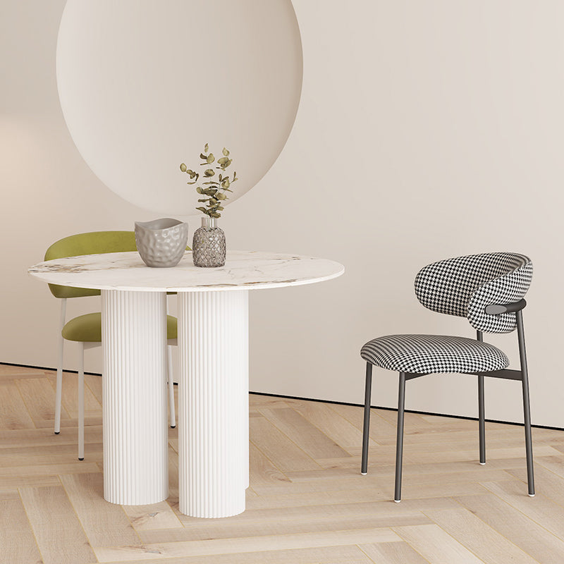 Mesa de comedor de piedra redonda moderna 1/3 piezas de comedor para comedor