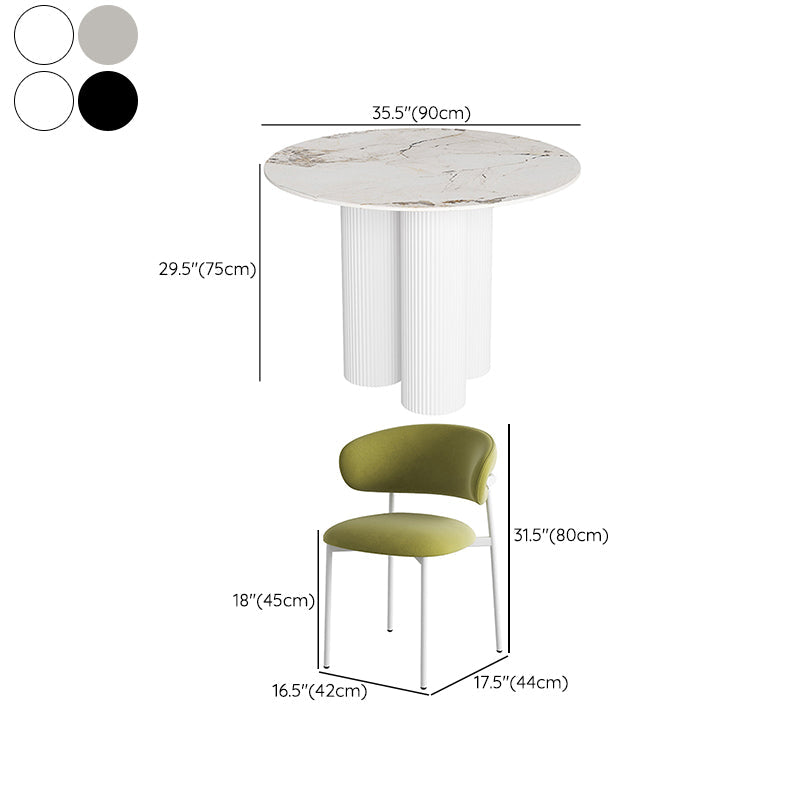 Mesa de comedor de piedra redonda moderna 1/3 piezas de comedor para comedor