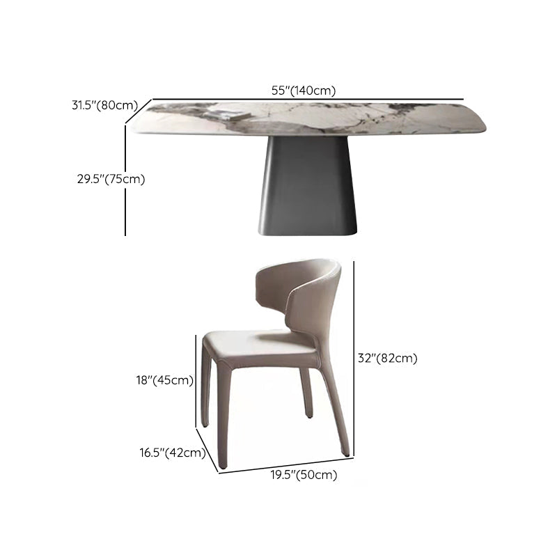 Set da tavolo da pranzo rettangolare 1/4/7 PCS Dinette in pietra per la cucina