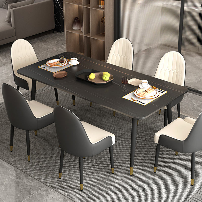 Modern Rectangle Stone Dining Table 1/2/7 Pieces Dining Set for Dining Room