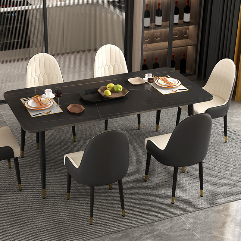 Modern Rectangle Stone Dining Table 1/2/7 Pieces Dining Set for Dining Room