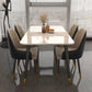 Glossy White Dining Table Set 1/5/7 Pieces Glam Dinette Set for Kitchen 5 Pieces: Table, 4 Chairs Clearhalo 'Dining Room Sets' 'Dining Tables & Seating' 'dining_room_set' 'furn' 'furn_dining_room_set' 'Furniture' 'Kitchen & Dining Furniture' 6986274