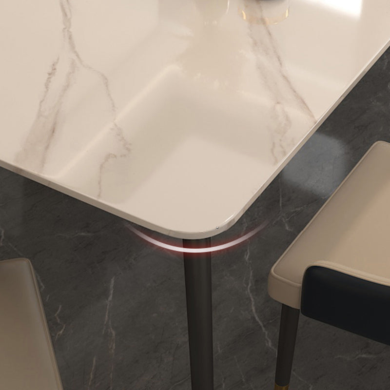 Glossy White Dining Table Set 1/5/7 Pieces Glam Dinette Set for Kitchen Clearhalo 'Dining Room Sets' 'Dining Tables & Seating' 'dining_room_set' 'furn' 'furn_dining_room_set' 'Furniture' 'Kitchen & Dining Furniture' 6986279