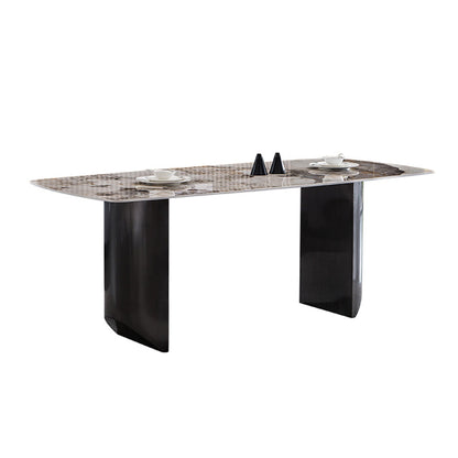 Ensemble de table de salle de bain en pierre beige 1/4/5/7 PCS Glam Style Dining Set