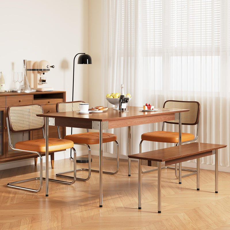 Mesa de comedor de madera rectangular moderna 1/5/6 piezas de comedor juego para comedor