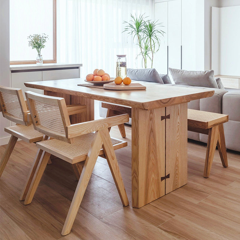 Dining Room Dinner Kitchen Table Solid Wood Double Pedestal Dining Table Clearhalo 'Dining Tables & Seating' 'Dining Tables' 'dining_table' 'furn' 'furn_dining_table' 'Furniture' 'Kitchen & Dining Furniture' 6986386