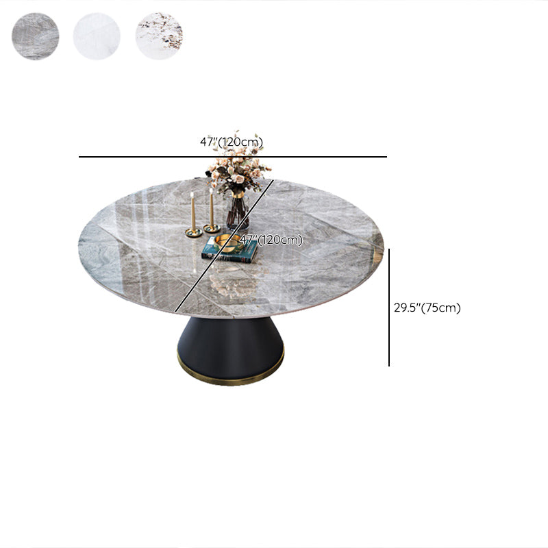 Sintered Stone Top Room Table Pedestal Dining Table for Kitchen Clearhalo 'Dining Tables & Seating' 'Dining Tables' 'dining_table' 'furn' 'furn_dining_table' 'Furniture' 'Kitchen & Dining Furniture' 6986426