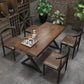 Industrial Dinner Room Dining Table Pine Solid Wood Rectangle Dining Table