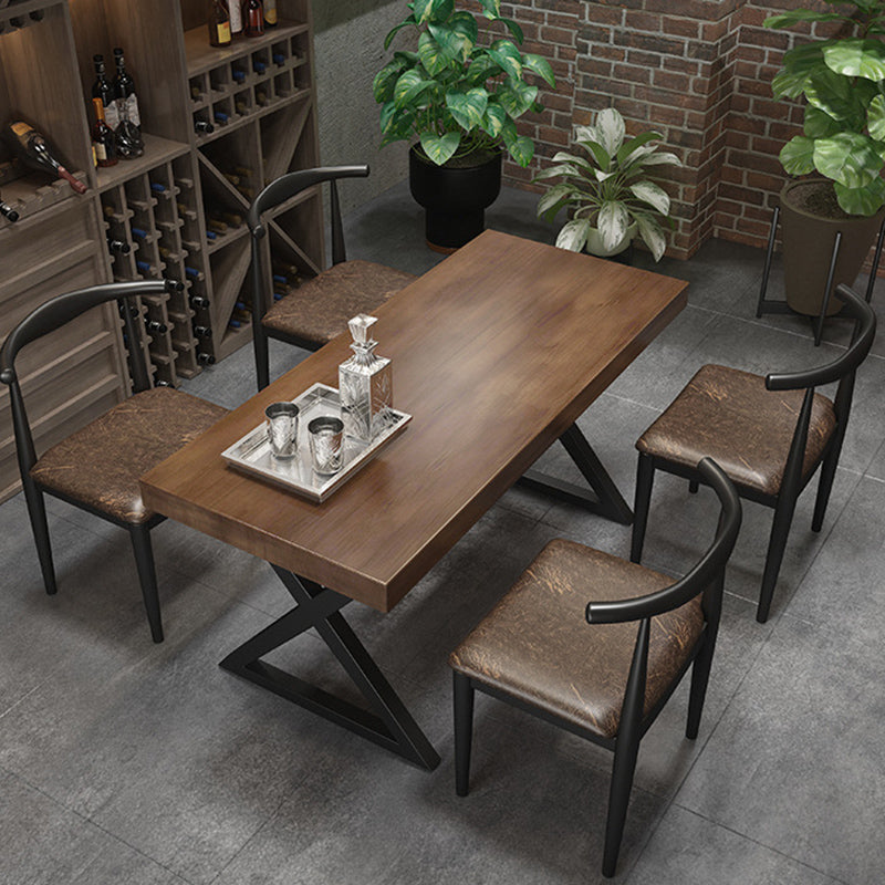 Industrial Dinner Room Dining Table Pine Solid Wood Rectangle Dining Table
