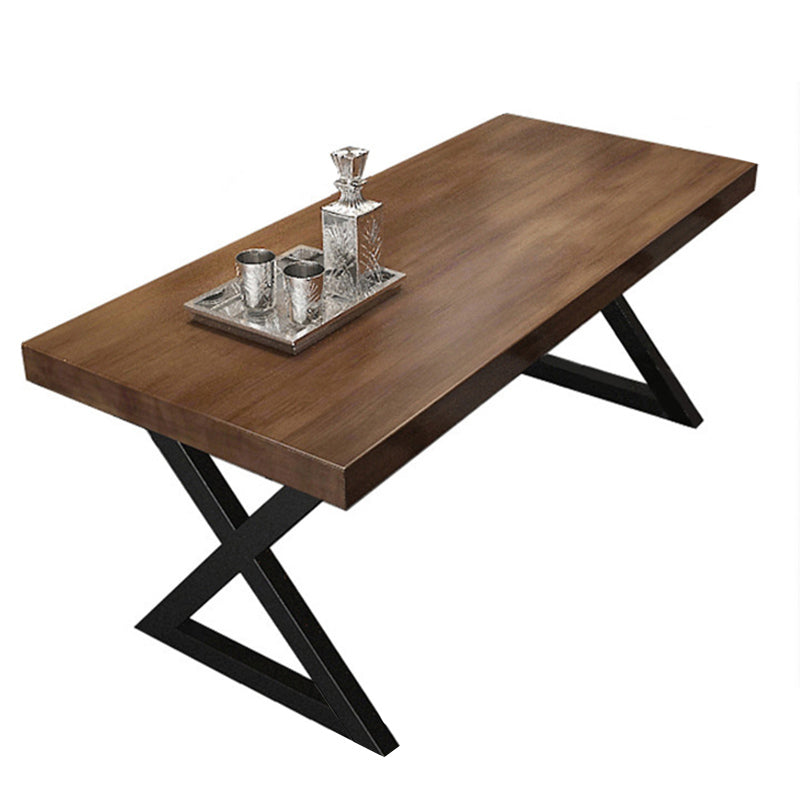 Industrial Dinner Room Dining Table Pine Solid Wood Rectangle Dining Table