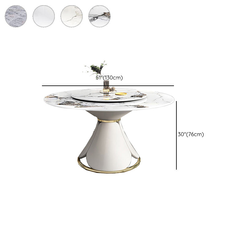 Round Sintered Stone Dining Table Convertible Dining Table for Kitchen Clearhalo 'Dining Tables & Seating' 'Dining Tables' 'dining_table' 'furn' 'furn_dining_table' 'Furniture' 'Kitchen & Dining Furniture' 6986498