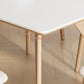White Stone Top Dining Table Glam Style 4 Legs Dining Table for Dining Room Clearhalo 'Dining Tables & Seating' 'Dining Tables' 'dining_table' 'furn' 'furn_dining_table' 'Furniture' 'Kitchen & Dining Furniture' 6986536