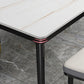 Mesa de comedor rectangular estilo Glam, mesa de comedor con tapa de piedra para comedor