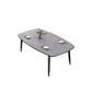 Mesa de comedor rectangular estilo Glam, mesa de comedor con tapa de piedra y 4 patas