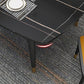 Mesa de comedor rectangular estilo Glam, mesa de comedor con tapa de piedra y 4 patas