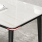Rectangle Stone Top Dining Table Glam Style Kitchen Dining Table with Metal Legs