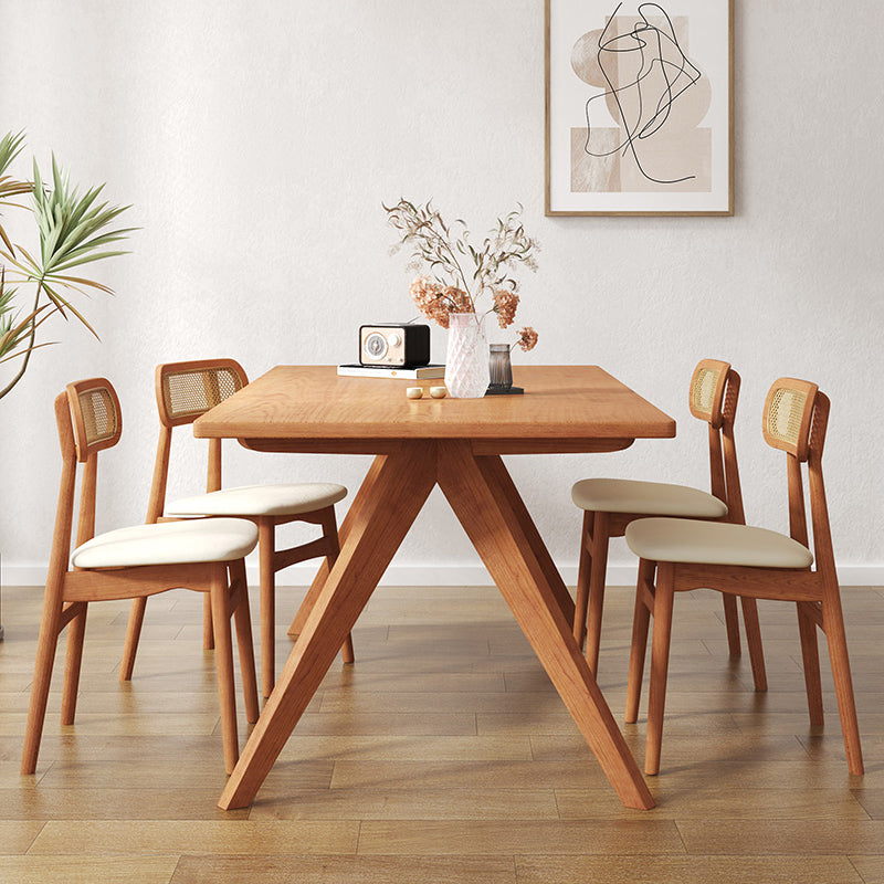 Dinner Kitchen Table Dining Room Rectangle Wood Top Dining Table