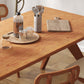 Dinner Kitchen Table Dining Room Rectangle Wood Top Dining Table