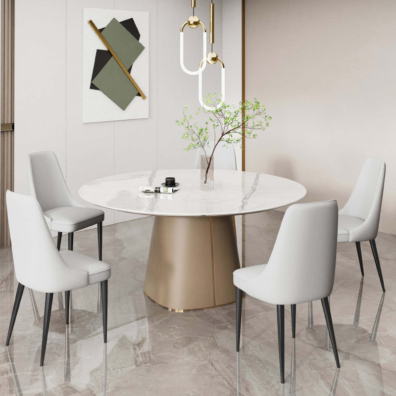 Faux Leather Side Chair Glam Parsons Dining Chair with Gold Legs Clearhalo 'Dining Chairs' 'Dining Tables & Seating' 'dining_chair' 'furn' 'furn_dining_chair' 'Furniture' 'Kitchen & Dining Furniture' 6986679
