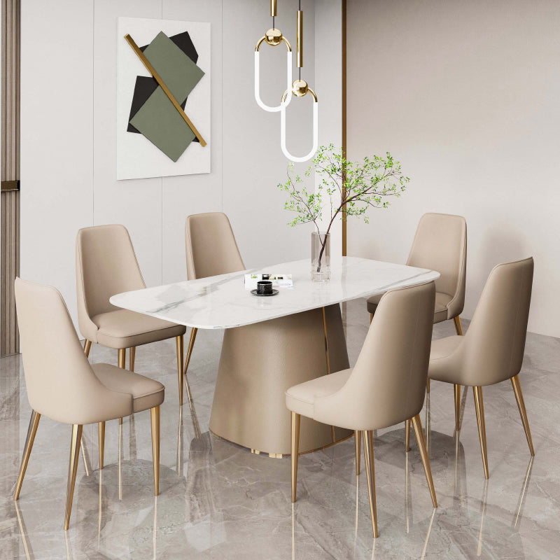 Faux Leather Side Chair Glam Parsons Dining Chair with Gold Legs Clearhalo 'Dining Chairs' 'Dining Tables & Seating' 'dining_chair' 'furn' 'furn_dining_chair' 'Furniture' 'Kitchen & Dining Furniture' 6986682