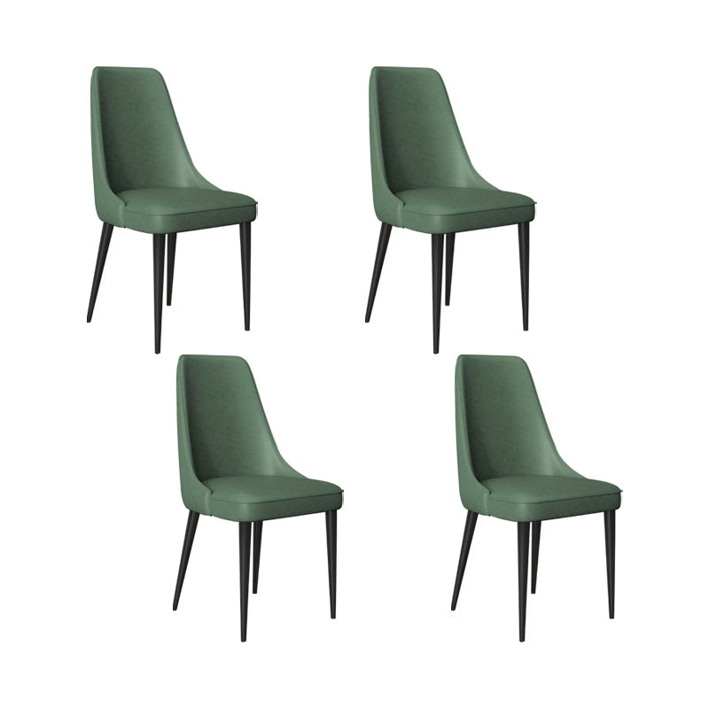 Faux Leather Side Chair Glam Parsons Dining Chair with Gold Legs Blackish Green 4 Piece Set Black Clearhalo 'Dining Chairs' 'Dining Tables & Seating' 'dining_chair' 'furn' 'furn_dining_chair' 'Furniture' 'Kitchen & Dining Furniture' 6986683