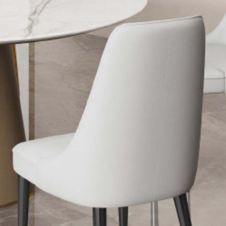 Faux Leather Side Chair Glam Parsons Dining Chair with Gold Legs Clearhalo 'Dining Chairs' 'Dining Tables & Seating' 'dining_chair' 'furn' 'furn_dining_chair' 'Furniture' 'Kitchen & Dining Furniture' 6986689