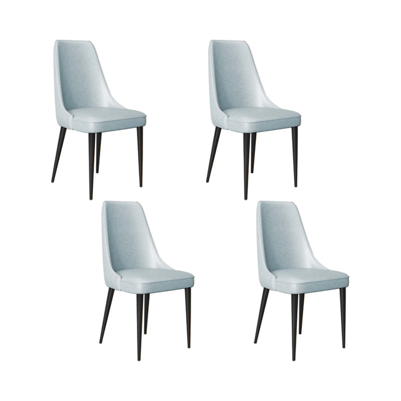 Faux Leather Side Chair Glam Parsons Dining Chair with Gold Legs Light Blue 4 Piece Set Black Clearhalo 'Dining Chairs' 'Dining Tables & Seating' 'dining_chair' 'furn' 'furn_dining_chair' 'Furniture' 'Kitchen & Dining Furniture' 6986698