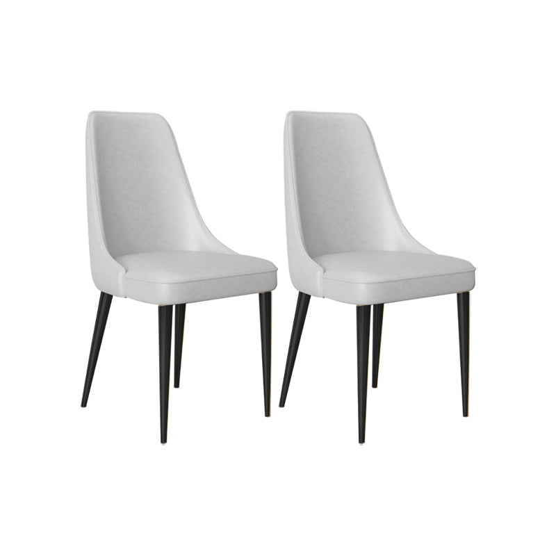 Faux Leather Side Chair Glam Parsons Dining Chair with Gold Legs Light Gray 2 Piece Set Black Clearhalo 'Dining Chairs' 'Dining Tables & Seating' 'dining_chair' 'furn' 'furn_dining_chair' 'Furniture' 'Kitchen & Dining Furniture' 6986713