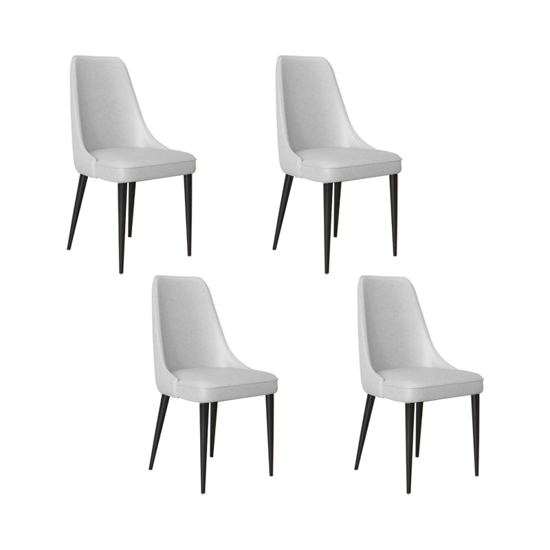 Faux Leather Side Chair Glam Parsons Dining Chair with Gold Legs Light Gray 4 Piece Set Black Clearhalo 'Dining Chairs' 'Dining Tables & Seating' 'dining_chair' 'furn' 'furn_dining_chair' 'Furniture' 'Kitchen & Dining Furniture' 6986714