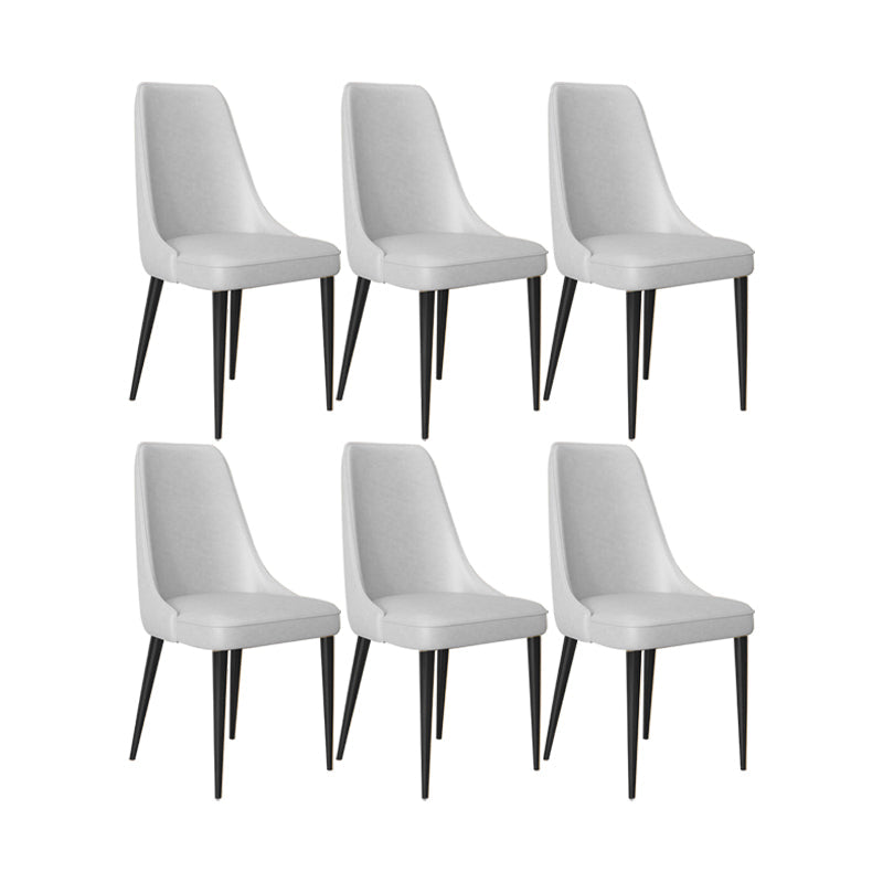 Faux Leather Side Chair Glam Parsons Dining Chair with Gold Legs Light Gray 6 Piece Set Black Clearhalo 'Dining Chairs' 'Dining Tables & Seating' 'dining_chair' 'furn' 'furn_dining_chair' 'Furniture' 'Kitchen & Dining Furniture' 6986715