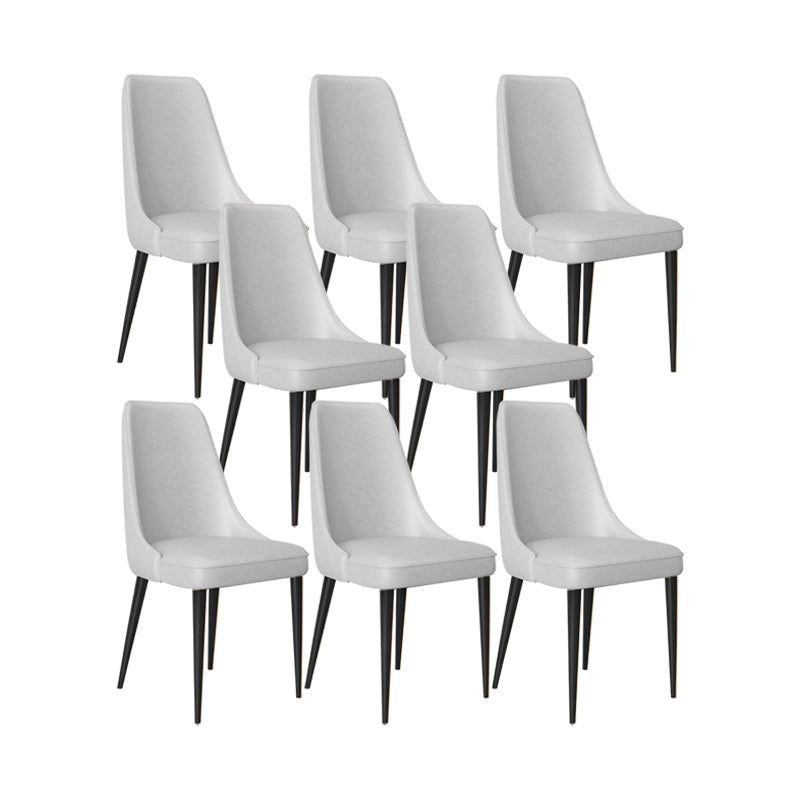 Faux Leather Side Chair Glam Parsons Dining Chair with Gold Legs Light Gray 8 Piece Set Black Clearhalo 'Dining Chairs' 'Dining Tables & Seating' 'dining_chair' 'furn' 'furn_dining_chair' 'Furniture' 'Kitchen & Dining Furniture' 6986716