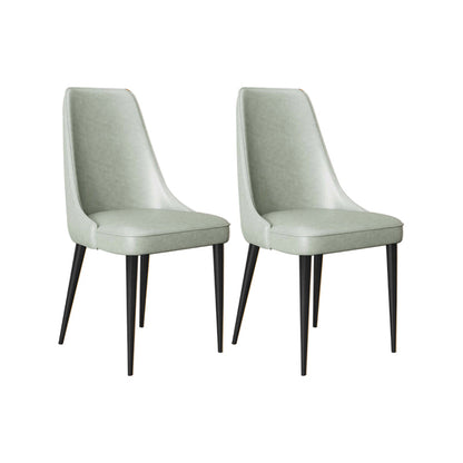 Faux Leather Side Chair Glam Parsons Dining Chair with Gold Legs Light Green 2 Piece Set Black Clearhalo 'Dining Chairs' 'Dining Tables & Seating' 'dining_chair' 'furn' 'furn_dining_chair' 'Furniture' 'Kitchen & Dining Furniture' 6986721
