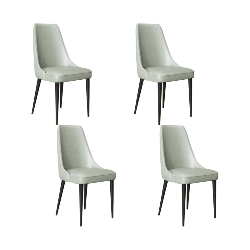 Faux Leather Side Chair Glam Parsons Dining Chair with Gold Legs Light Green 4 Piece Set Black Clearhalo 'Dining Chairs' 'Dining Tables & Seating' 'dining_chair' 'furn' 'furn_dining_chair' 'Furniture' 'Kitchen & Dining Furniture' 6986722