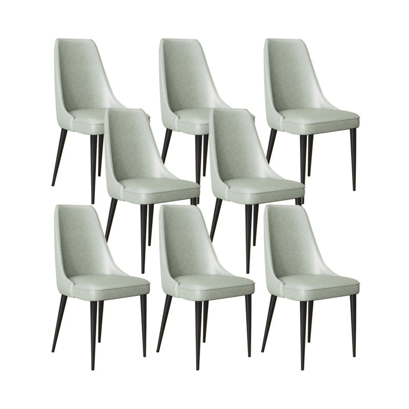 Faux Leather Side Chair Glam Parsons Dining Chair with Gold Legs Light Green 8 Piece Set Black Clearhalo 'Dining Chairs' 'Dining Tables & Seating' 'dining_chair' 'furn' 'furn_dining_chair' 'Furniture' 'Kitchen & Dining Furniture' 6986724