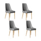 Faux Leather Side Chair Glam Parsons Dining Chair with Gold Legs Dark Gray 4 Piece Set Brass Gold Clearhalo 'Dining Chairs' 'Dining Tables & Seating' 'dining_chair' 'furn' 'furn_dining_chair' 'Furniture' 'Kitchen & Dining Furniture' 6986726