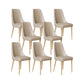 Faux Leather Side Chair Glam Parsons Dining Chair with Gold Legs Khaki 8 Piece Set Brass Gold Clearhalo 'Dining Chairs' 'Dining Tables & Seating' 'dining_chair' 'furn' 'furn_dining_chair' 'Furniture' 'Kitchen & Dining Furniture' 6986732