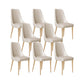 Faux Leather Side Chair Glam Parsons Dining Chair with Gold Legs Off-White 8 Piece Set Brass Gold Clearhalo 'Dining Chairs' 'Dining Tables & Seating' 'dining_chair' 'furn' 'furn_dining_chair' 'Furniture' 'Kitchen & Dining Furniture' 6986740