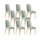 Faux Leather Side Chair Glam Parsons Dining Chair with Gold Legs Light Green 8 Piece Set Brass Gold Clearhalo 'Dining Chairs' 'Dining Tables & Seating' 'dining_chair' 'furn' 'furn_dining_chair' 'Furniture' 'Kitchen & Dining Furniture' 6986744