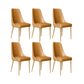 Faux Leather Side Chair Glam Parsons Dining Chair with Gold Legs Coffee 6 Piece Set Brass Gold Clearhalo 'Dining Chairs' 'Dining Tables & Seating' 'dining_chair' 'furn' 'furn_dining_chair' 'Furniture' 'Kitchen & Dining Furniture' 6986747