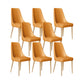 Faux Leather Side Chair Glam Parsons Dining Chair with Gold Legs Orange 8 Piece Set Brass Gold Clearhalo 'Dining Chairs' 'Dining Tables & Seating' 'dining_chair' 'furn' 'furn_dining_chair' 'Furniture' 'Kitchen & Dining Furniture' 6986756