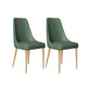 Faux Leather Side Chair Glam Parsons Dining Chair with Gold Legs Blackish Green 2 Piece Set Brass Gold Clearhalo 'Dining Chairs' 'Dining Tables & Seating' 'dining_chair' 'furn' 'furn_dining_chair' 'Furniture' 'Kitchen & Dining Furniture' 6986757