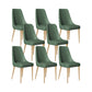 Faux Leather Side Chair Glam Parsons Dining Chair with Gold Legs Blackish Green 8 Piece Set Brass Gold Clearhalo 'Dining Chairs' 'Dining Tables & Seating' 'dining_chair' 'furn' 'furn_dining_chair' 'Furniture' 'Kitchen & Dining Furniture' 6986760