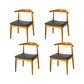 Upholstered Dining Chairs Faux Leather Armless Chairs with Wood Base 4 Piece Set Brown Clearhalo 'Dining Chairs' 'Dining Tables & Seating' 'dining_chair' 'furn' 'furn_dining_chair' 'Furniture' 'Kitchen & Dining Furniture' 6986776