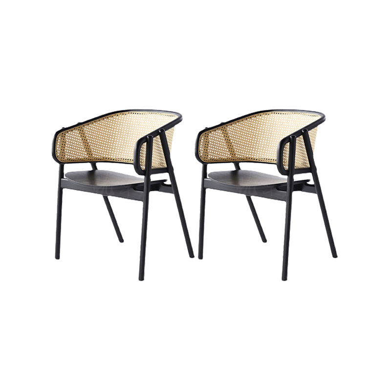 Chaise de bras en bois massif chaise à manger à dos ouvert moderne pour le salon