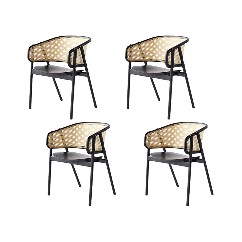 Chaise de bras en bois massif chaise à manger à dos ouvert moderne pour le salon