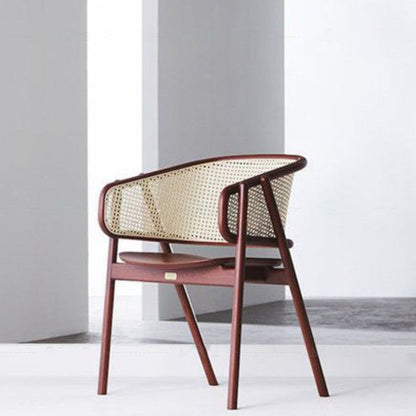 Chaise de bras en bois massif chaise à manger à dos ouvert moderne pour le salon