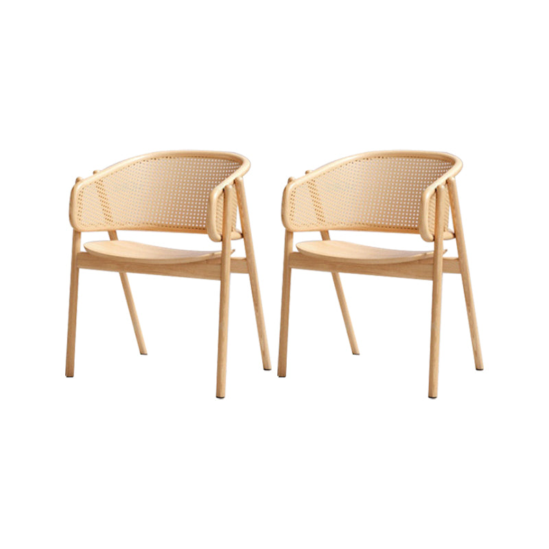 Chaise de bras en bois massif chaise à manger à dos ouvert moderne pour le salon